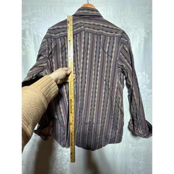 Robert Graham Button Up XL Purple Geometric Stripe Contrast Trim FLAW - Picture 12 of 12